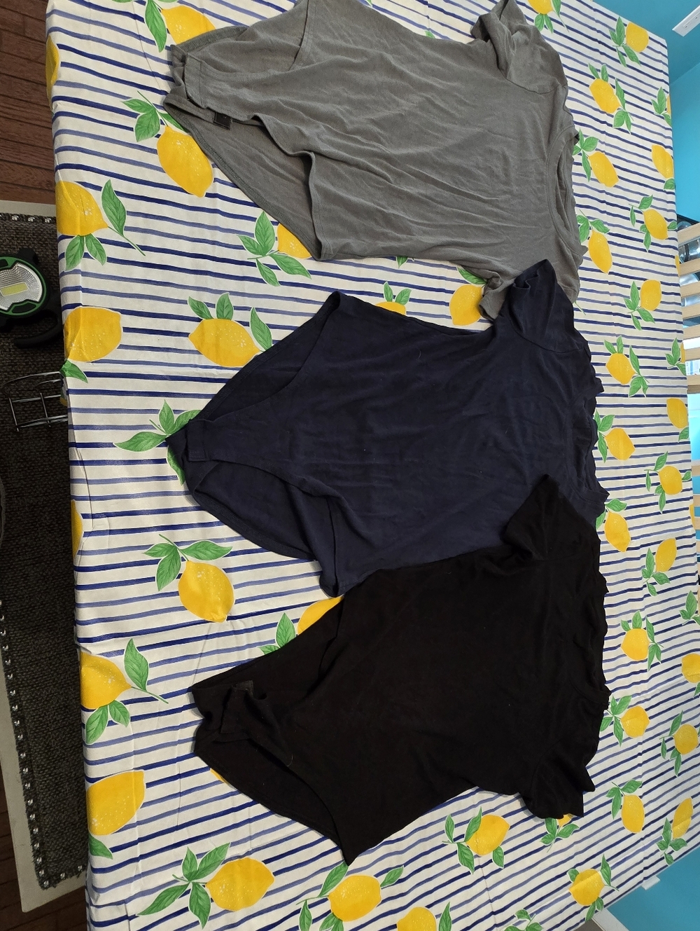 3-Pack Basic Tee Bodysuits - Green, Navy, Black